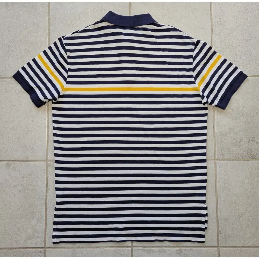 Polo Ralph Lauren Men's Large Pony Striped Polo Shirt Preppy Y2K Streetwear